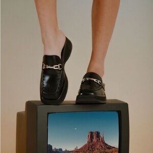 Labucq Koko Moc loafer/mule, black, size 6